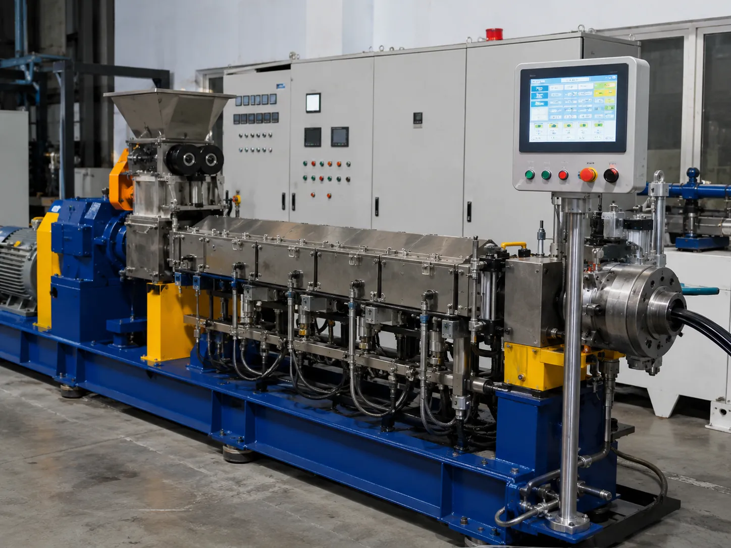High precision smart rubber extruder with HMI control and closed-loop temperature system