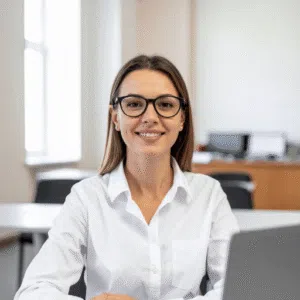 Portrait of Lily Morgan, female technical lead reviewing the UET-D series twin screw extruder for PLA processing