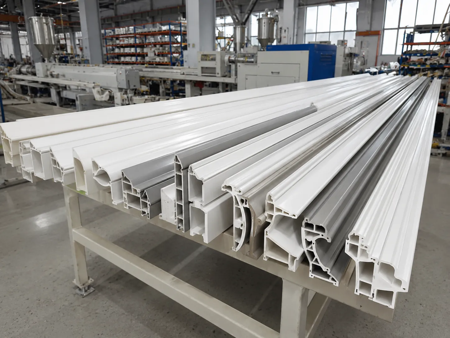 PVC decorative trims including edge bands, ceiling trims and skirting profiles with custom die options