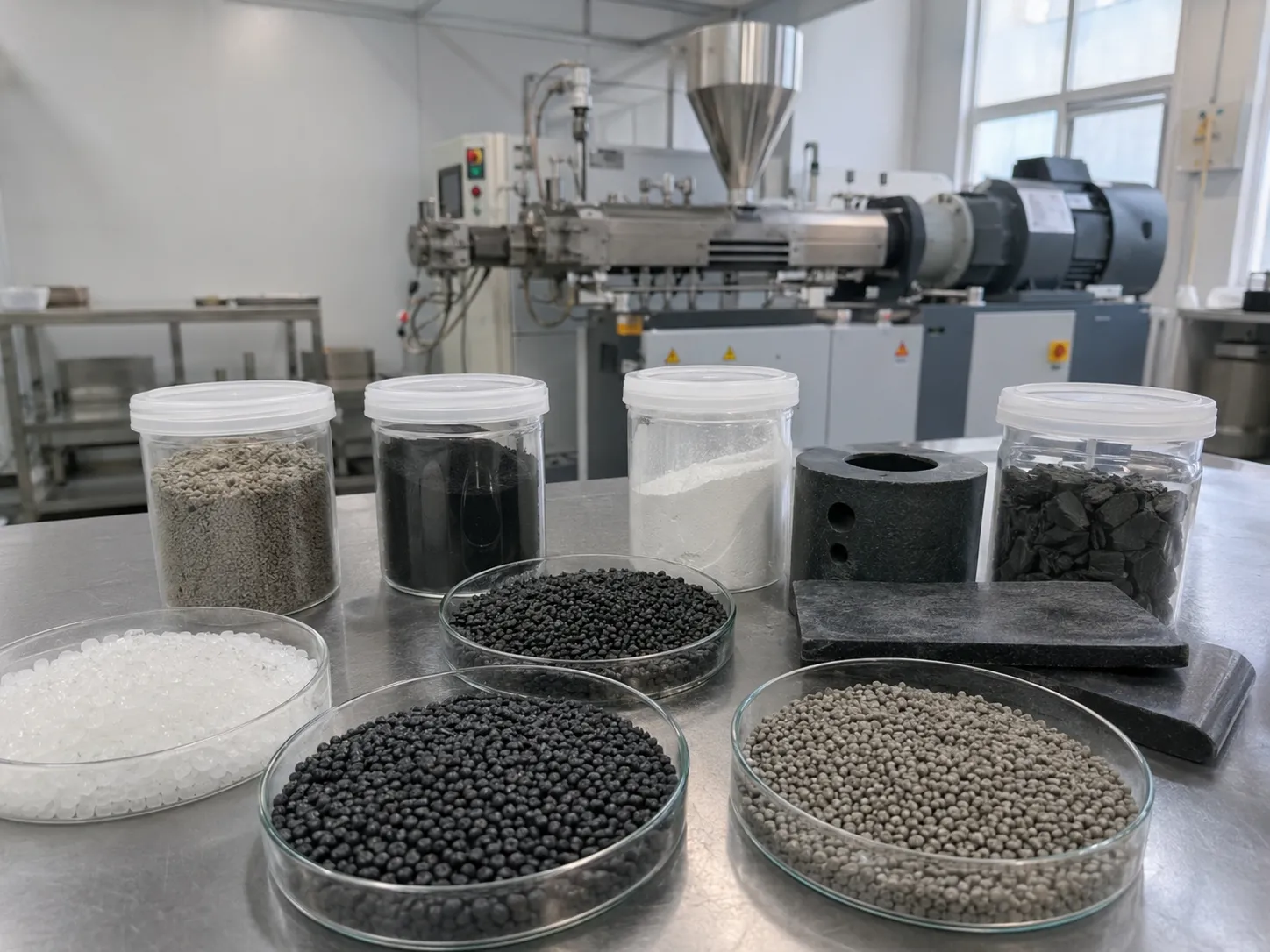 Nanocomposite materials produced by reactive extrusion — uniform dispersion of nanoparticles carbon nanotubes and graphene in polymer matrices using twin screw extruder