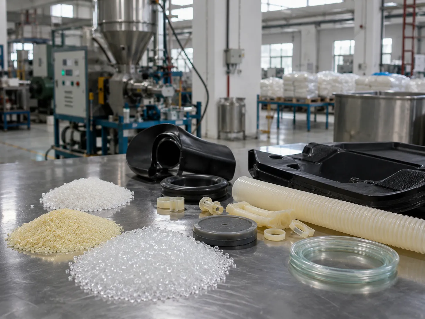 TPU thermoplastic polyurethane pellets and finished parts produced by twin screw reactive extruder — reactive synthesis for automotive, footwear and medical applications