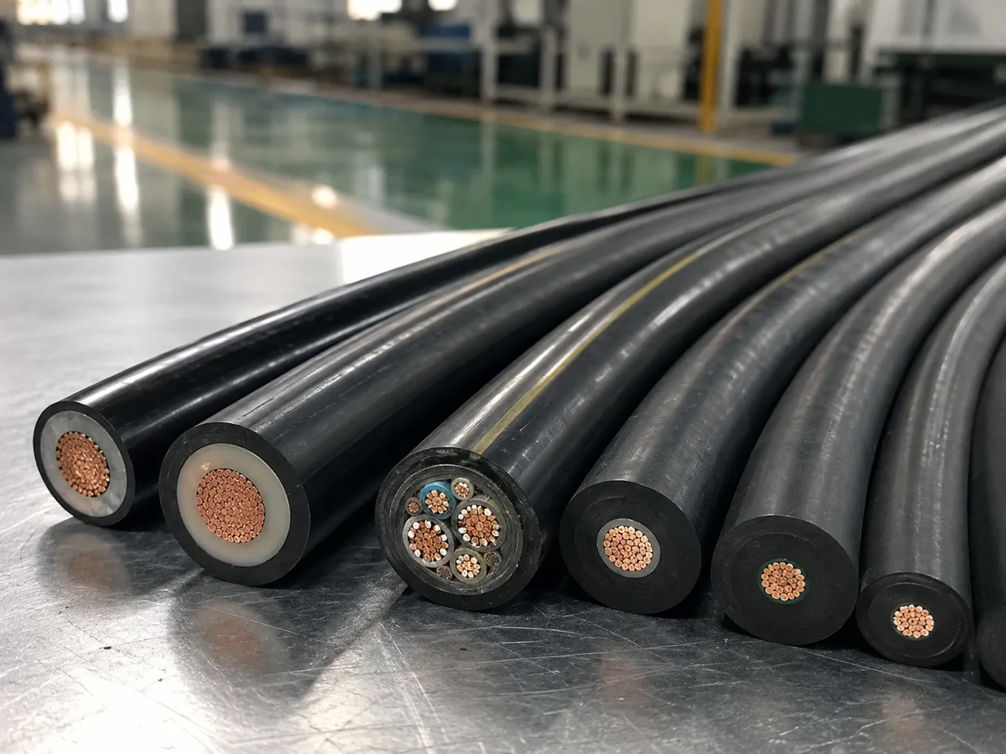 Rubber cable insulation and jacketing extrusion with silicone and EPR compounds
