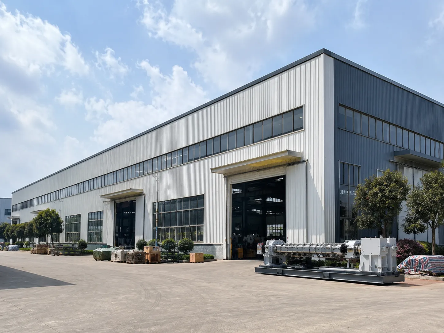 About UET Machine — extruder manufacturer modern factory building and production facility in China