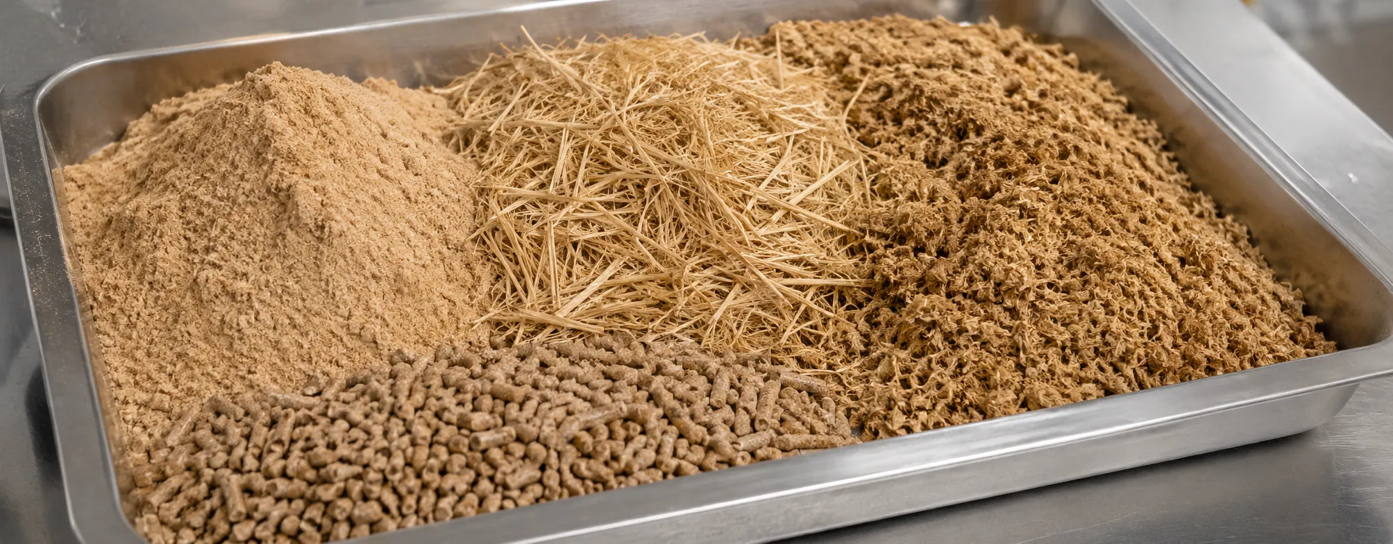 Biomass and WPC fillers including straw, wood flour and cylindrical pellets for bio extrusion at UET Machine, China