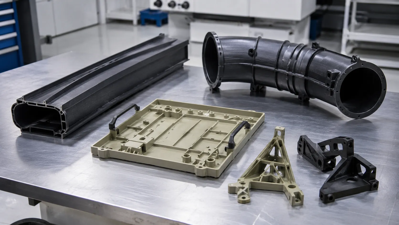 Lightweight PP-sulfone cabin ducting and reinforced brackets for aerospace interior systems at UET