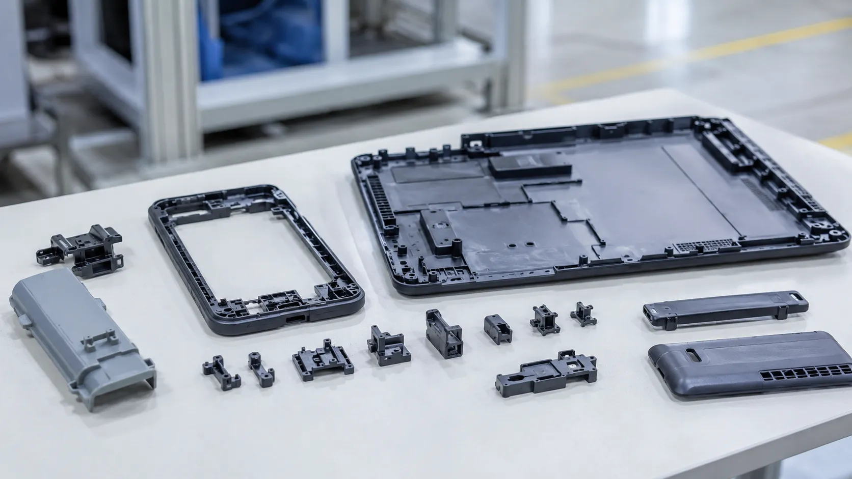 ABS and PC housings for consumer electronics including laptop bezels and speaker grilles at UET