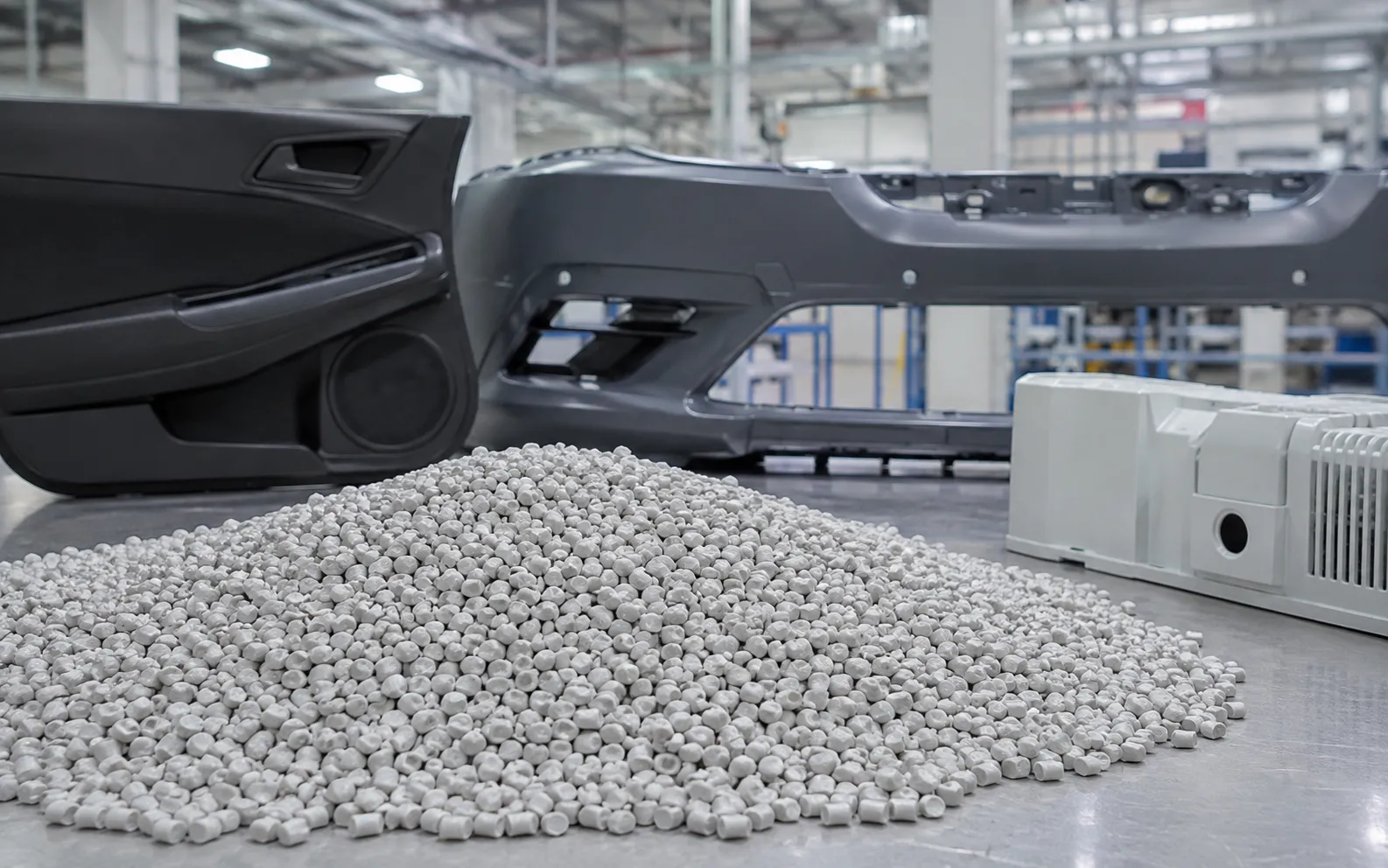 Talc filler masterbatch pellets with automotive interior bumper parts for 50-80 percent loading=