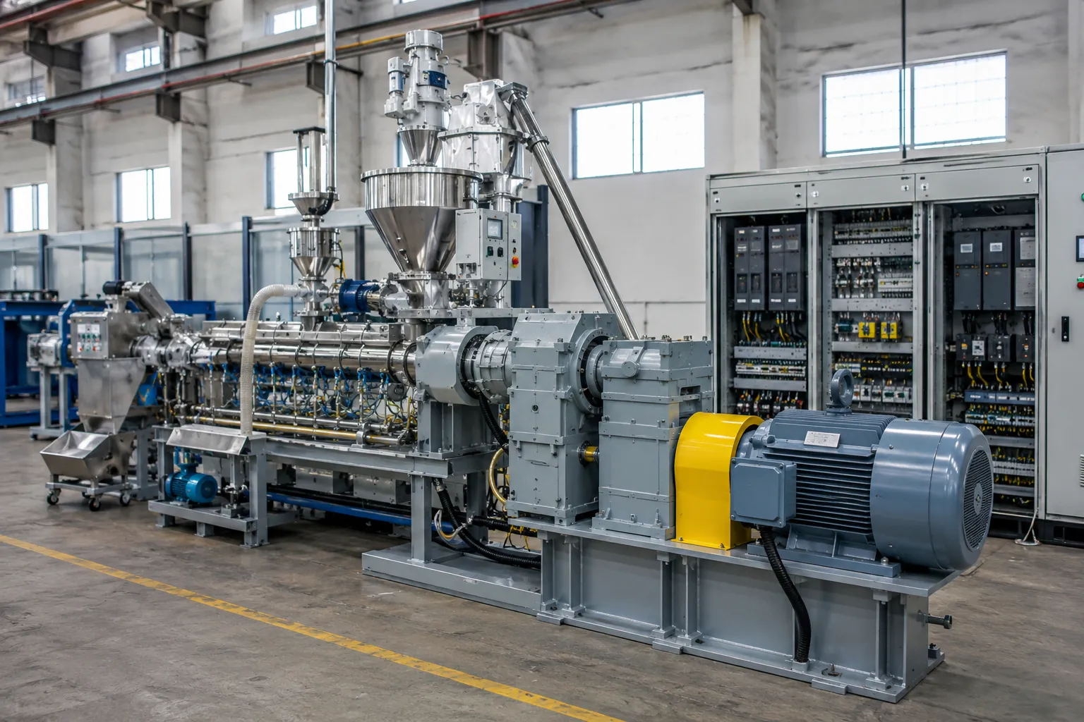 energy saving plastic compounding extruder with plc control and low noise operation at UET Machine China