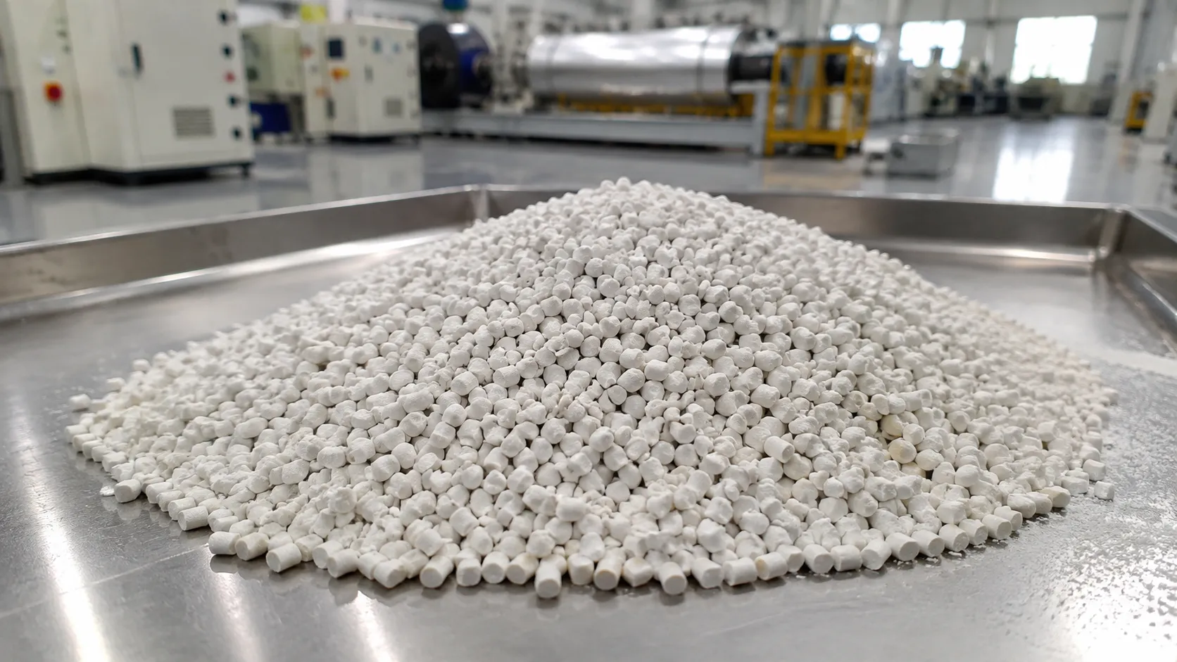 white filler masterbatch caco3 pellets for pipe film and injection molding at UET Machine China