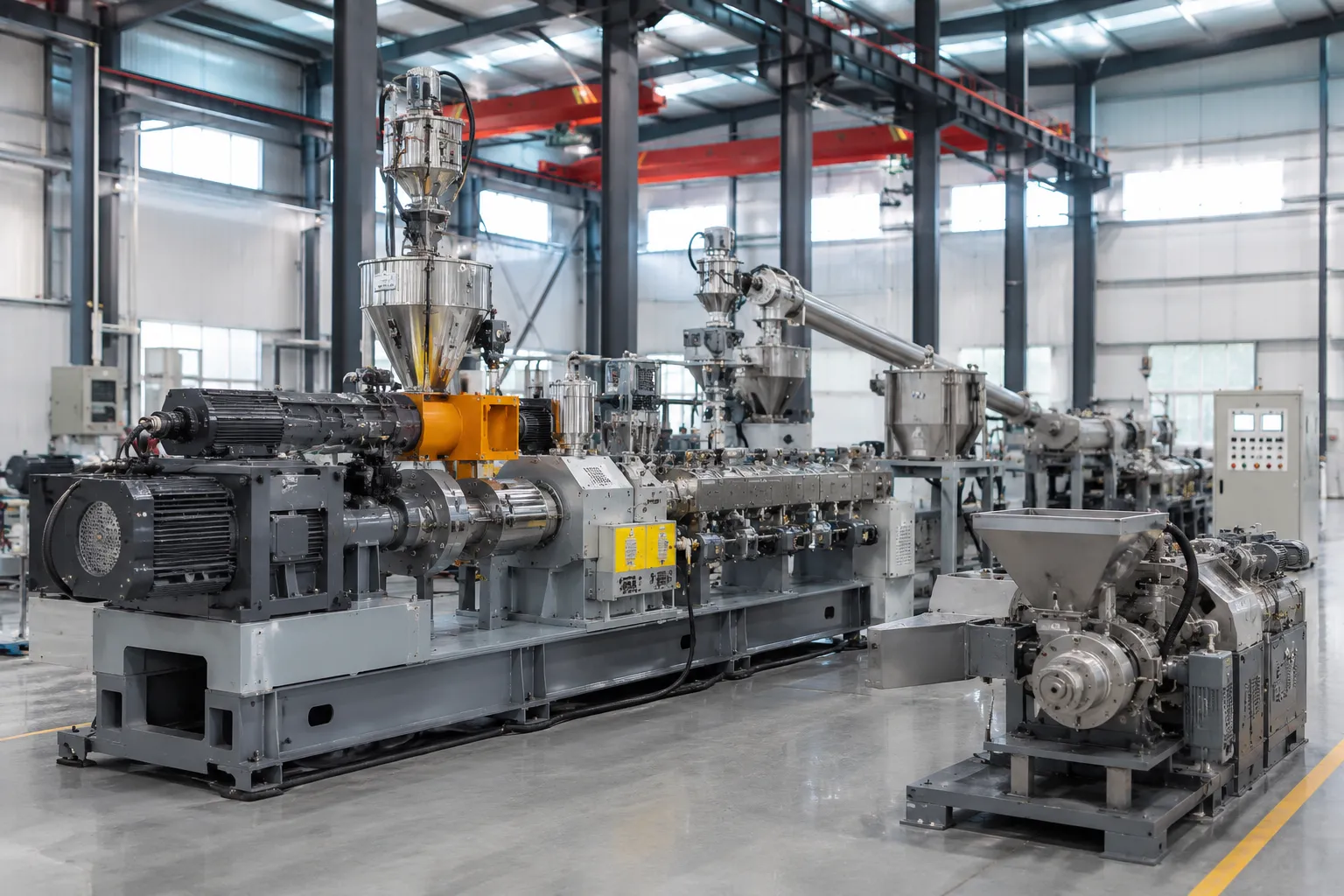 heavy duty high fill plastic compounding extruder for 50-80 percent caco3 and glass fiber at UET Machine China