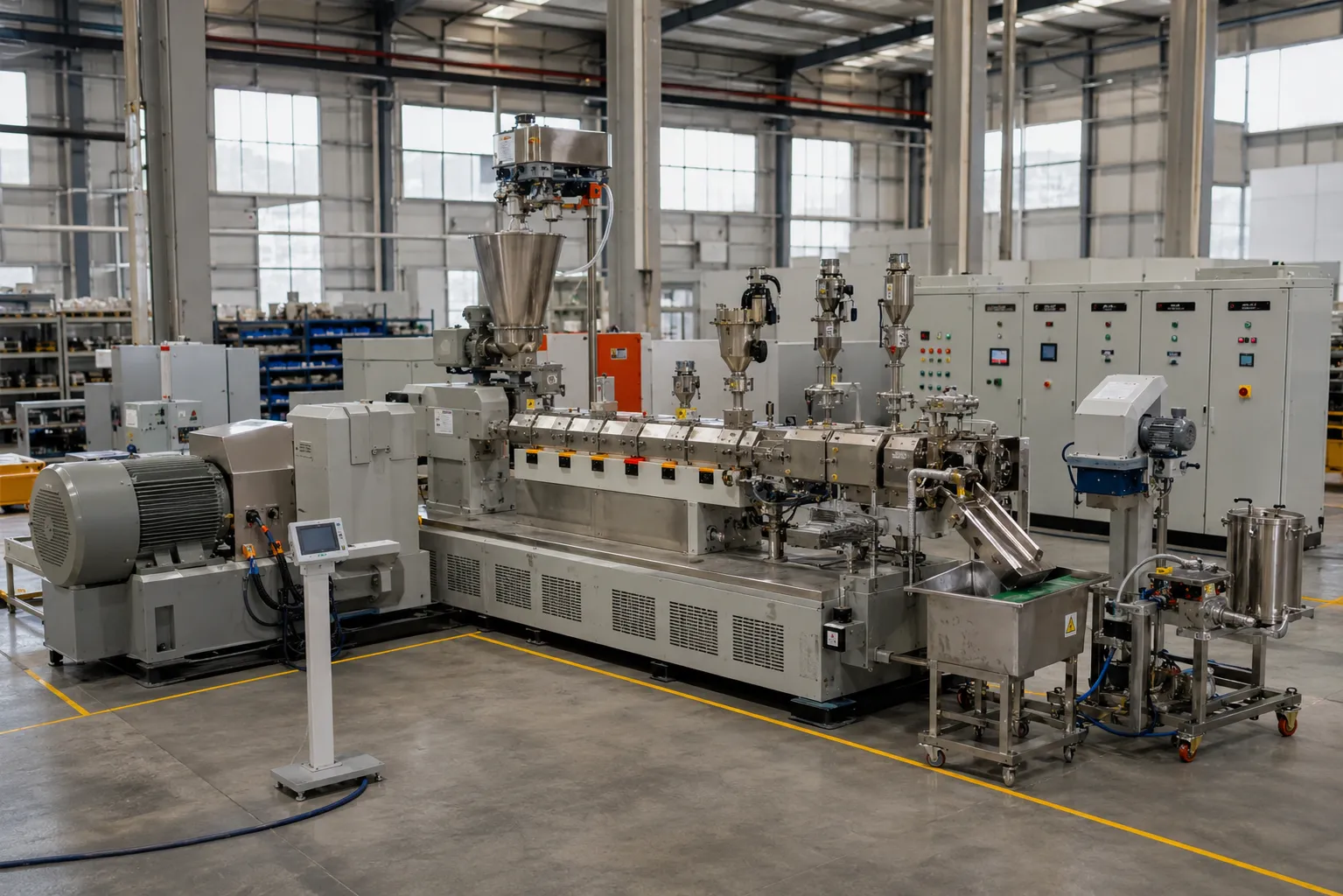 multi function twin screw compounding extruder with touchscreen control for fast changeover at UET Machine China